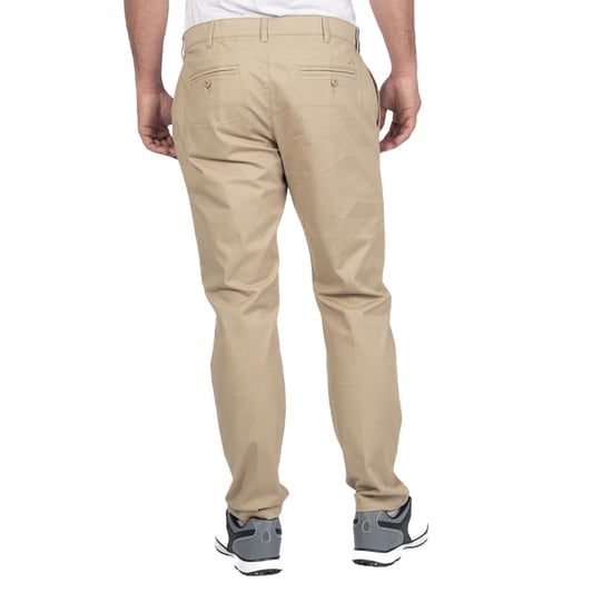 Island Green Mens Stretch Chino Tapered Golf Trousers (Stone) - Image 2