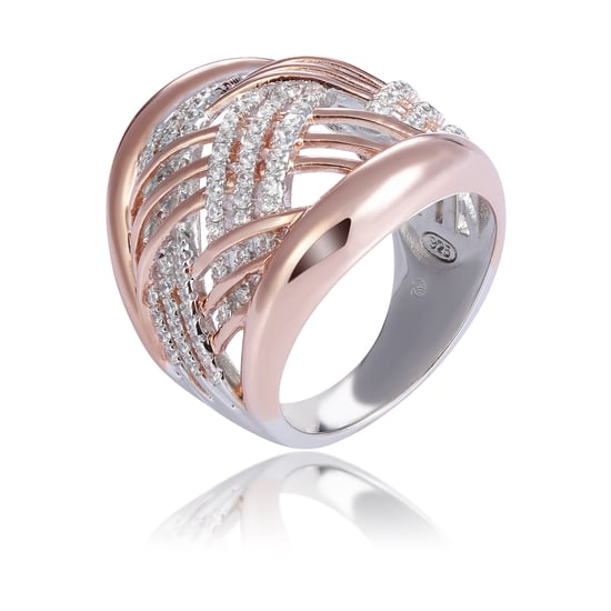 Orphelia Women's 925 Sterling Silver Ring - Silver/Rose ZR-7447 - Image 1