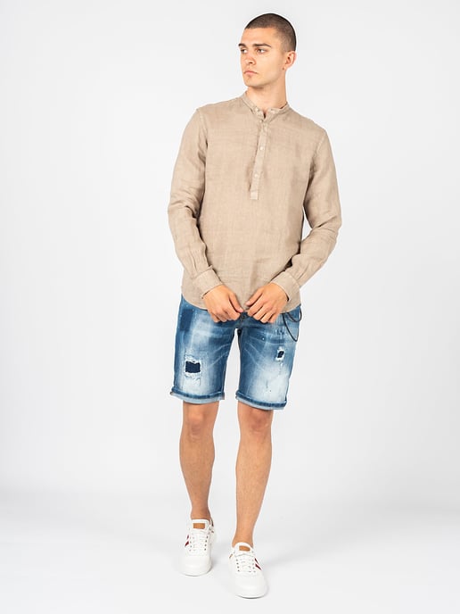 Camisa Xagon Man Lino Hombre Beige - Image 3