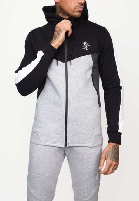 Gym King Koen Sudadera con cremallera para hombre Negro/Gris - Image 1