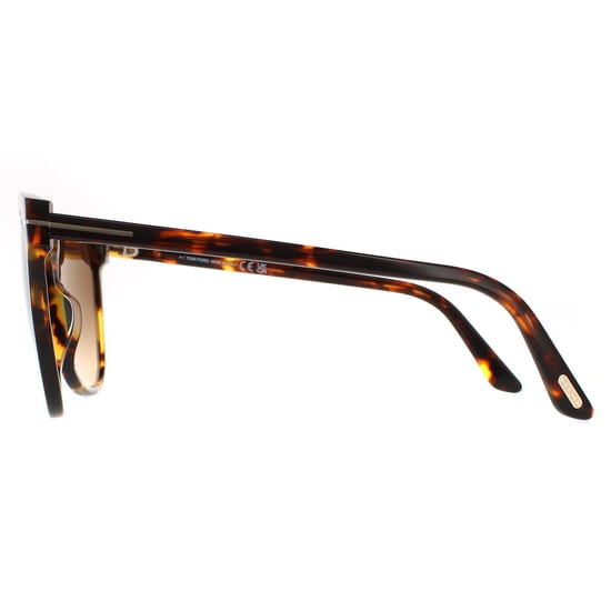 Gafas de sol de mujer Tom Ford Cat Eye en marrón habana oscuro con efecto degradado. - Image 3