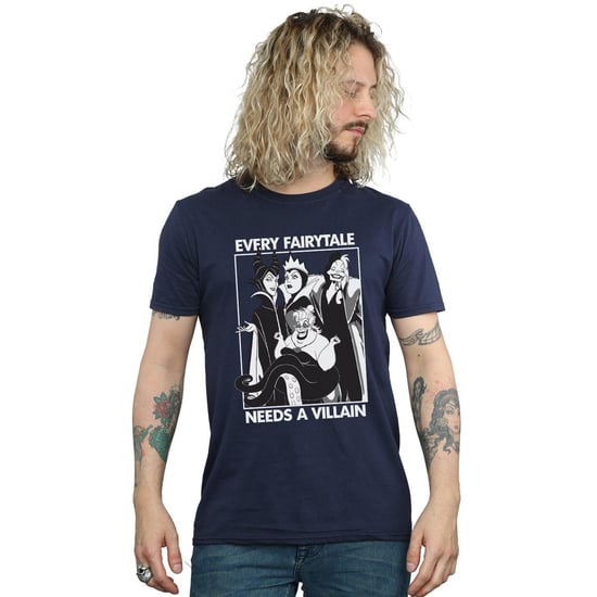 Disney Mens Every Fairy Tale Needs A Villain Cotton T-Shirt (Navy Blue)