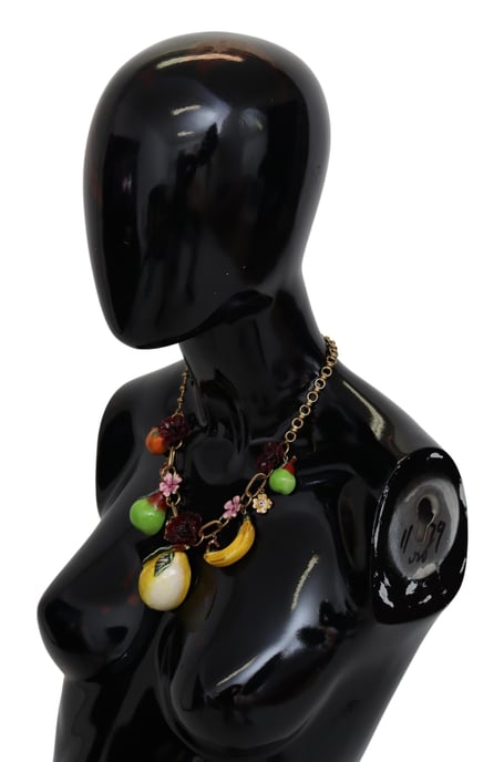 Collar de oro de latón con colgante de fruta, flor y cristal DG logo de Dolce & Gabbana para mujer - Image 4