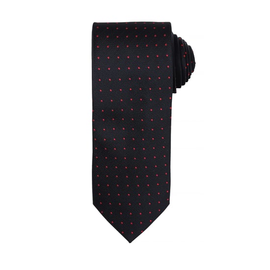 Premier Mens Micro Dot Pattern Formal Work Tie (Black/ Red) - Image 1