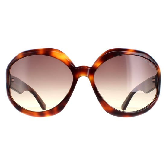 Tom Ford Round Womens Dark Havana Smoke Gradient Georgia 02 FT1011