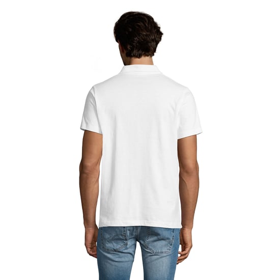 SOLS Mens Prescott Jersey Polo Shirt (White) - Image 2