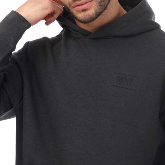 Men's DKNY Printed Logo Blackwater Hoodie in Charcoal
