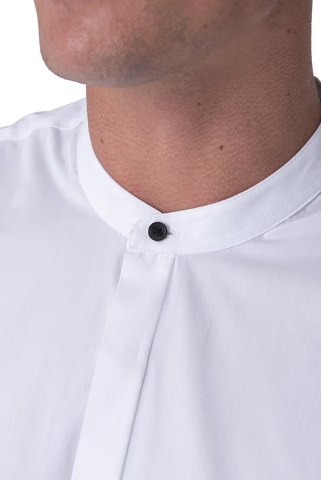 Harry Brown Joshua White Grandad Cotton Shirt