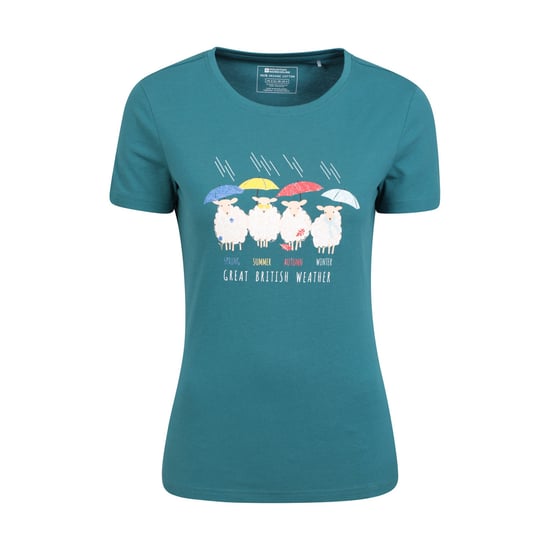 Mountain Warehouse Womens/Ladies Great British Weather T-Shirt (Teal) - Image 1