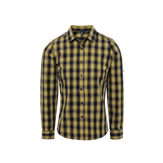Premier Womens/Ladies Mulligan Checked Long-Sleeved Shirt (Camel/Navy) - Image 1