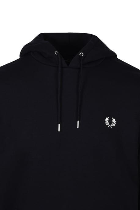 Sudadera con capucha con ribetes Fred Perry para hombre en negro - Image 2
