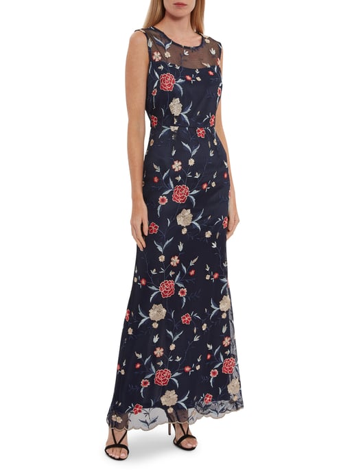 Raviva Embroidery  Net Maxi Dress