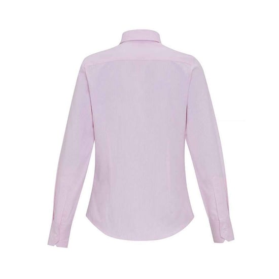 Premier Womens/Ladies Striped Oxford Long-Sleeved Formal Shirt (White/Pink) - Image 2