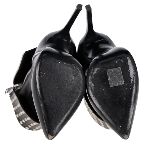 Saint Laurent Paris Fold Over Studded Booties in Black Leather - Image 6