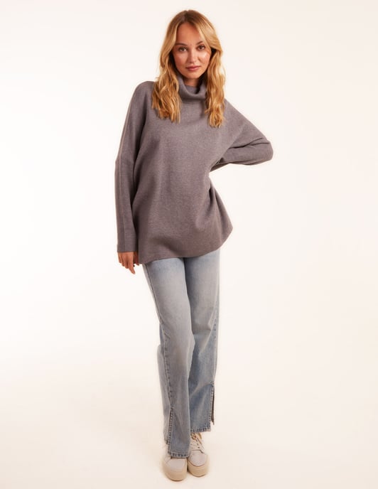 High Neck Boxy Jumper