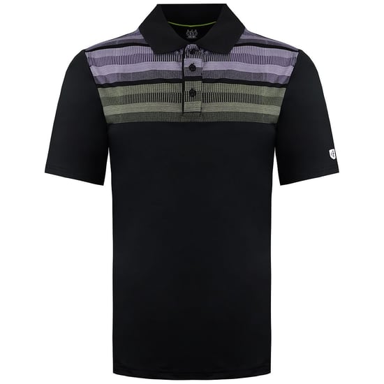 Island Green Matrix Polo de golf negro/lima para hombre - Image 1