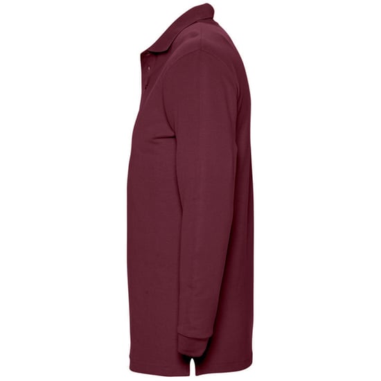 SOLS Mens Winter II Long Sleeve Pique Cotton Polo Shirt (Burgundy) - Image 4