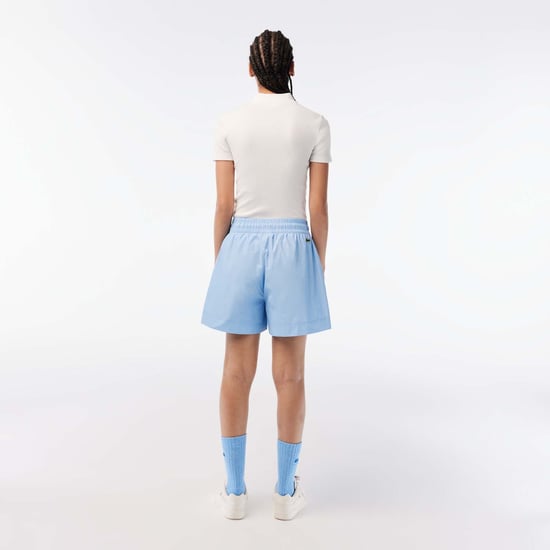 Women's Lacoste Monogram Print Shorts in Light Blue - Image 2