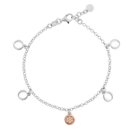 Orphelia 'Maite' Women's 925 Sterling Silver Bracelet - Silver/Rose ZA-7376 - Image 1