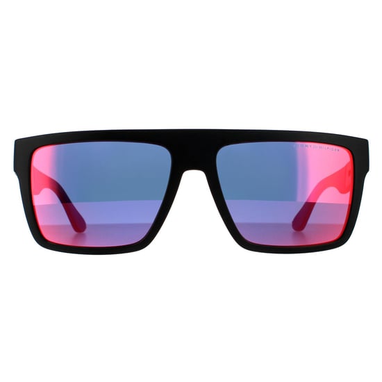 Tommy Hilfiger Rectangle Mens Matte Black Grey Infrared Sunglasses - Image 1