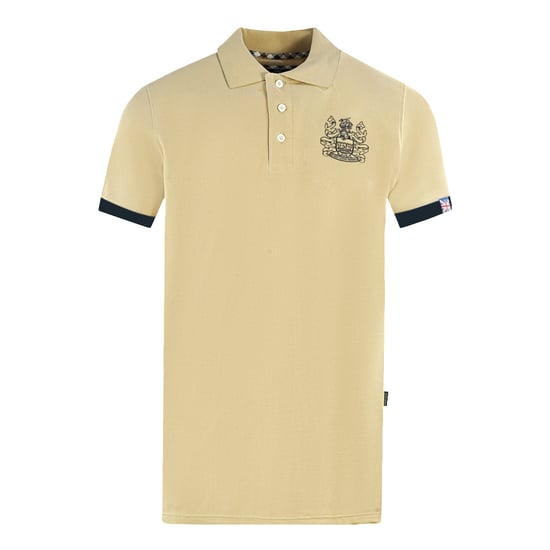 Polo beige con cuello de marca Aquascutum - Image 1