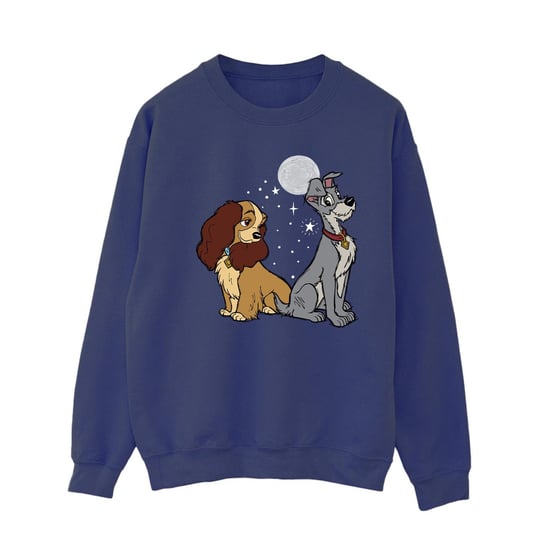 Disney Womens/Ladies Lady And The Tramp Moon Sweatshirt (Navy Blue) - Image 1