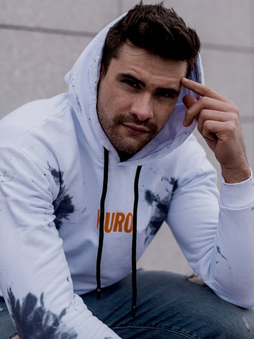 Takeshy Kurosawa Sudadera Shibori del hombre Blanco, Gris - Image 3