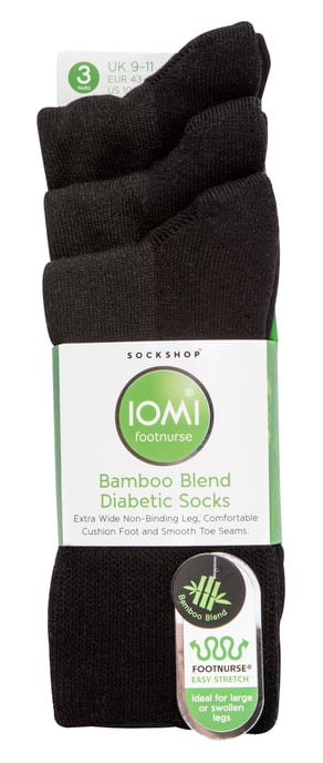 Calcetines de Bambú Extra Anchos para Diabéticos de IOMI | 3 Pack | 4 Colores - Image 2