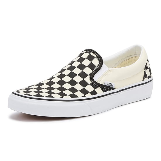 Zapatillas de skate Vans Classic Slip-On Unisex en lona de cuadros negros y blancos - Image 3