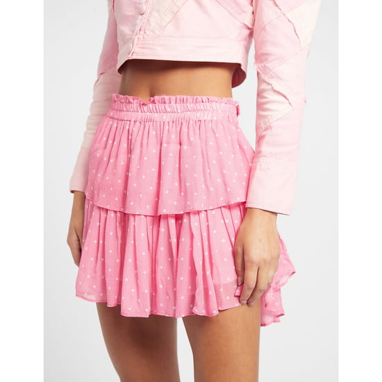 Women's Love Shack Fancy Ruffle Mini Skirt in Pink