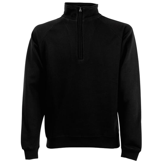 Fruit of the Loom Mens Classic 80/20 Zip Neck Sweatshirt (Black) - Image 1