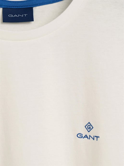 Gant | Camiseta cuello redondo hombre Logo contraste - Blanco - Image 5