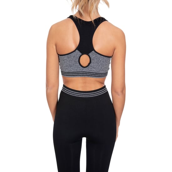 Womens/Ladies Meera Active Crop Top (Grey Marl) - Image 2