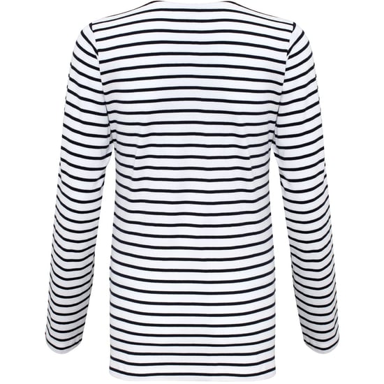 Asquith & Fox Womens/Ladies Mariniere Coastal Long Sleeve T-Shirt (White/Navy) - Image 2