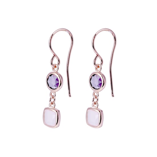 Orphelia 'Fawn' Women's 925 Sterling Silver Drop Earrings - Rose ZO-7410 - Image 3