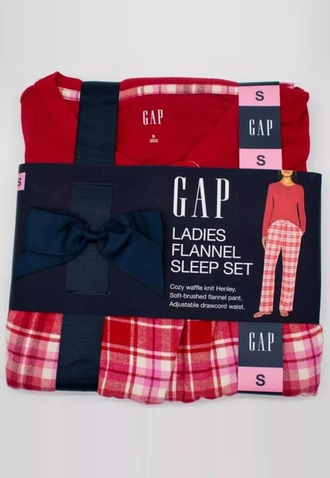 GAP Pijama de franela para mujer en tartán rojo - Image 5
