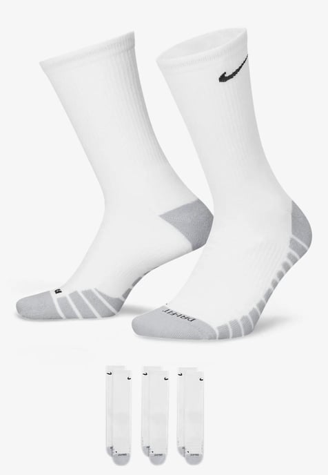 Calcetines de entrenamiento unisex Everyday Cushion Crew de NIKE, 3 pares en blanco - Image 1