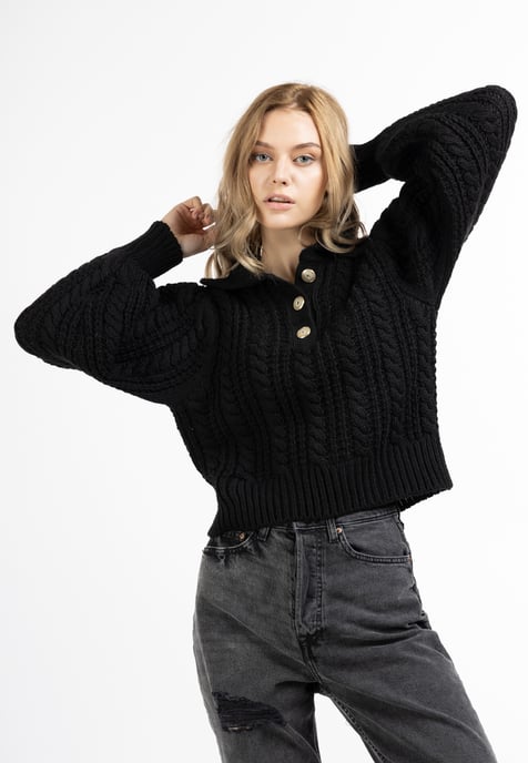Dreimaster Knitted pullover women black - Image 3