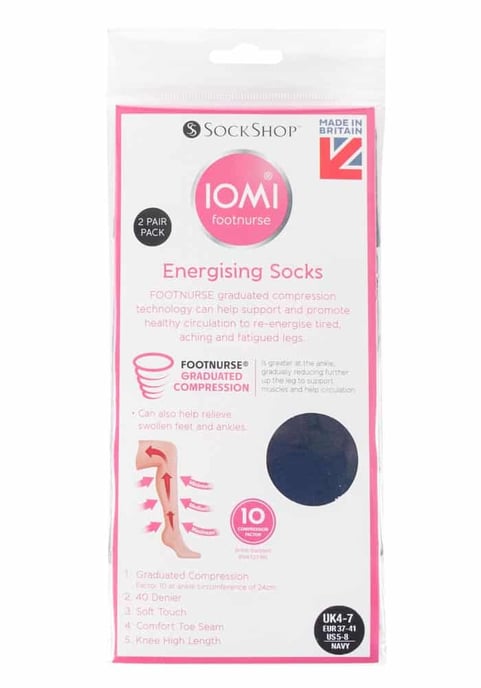 2 pares de calcetines energéticos de compresión hasta la rodilla de 40 deniers para mujer - Image 2
