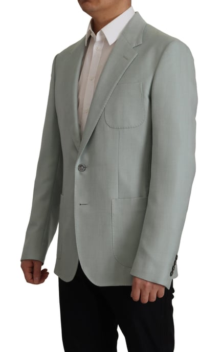 Blazer de Hombre en Seda de Cachemira Light Green de Dolce & Gabbana - Image 3