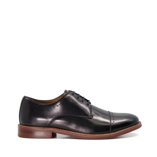 Dune Mens SAVION Leather Perforated Toe-Cap Derby Shoes - Image 2