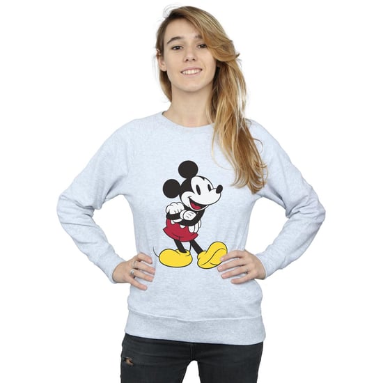 Disney Womens/Ladies Classic Mickey Mouse Sweatshirt (Heather Grey) - Image 4
