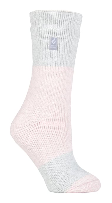 Calentadores - Calcetines Térmicos de Mujer para Invierno | Calcetines de Interior y Exterior | Adorables y Esponjosos | Regalos para Mujer - Rosa Espolvoreado / Plata (Catania) - Image 1