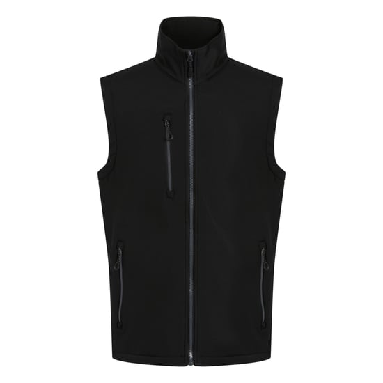 Regatta Mens Navigate Softshell 2 Layer Body Warmer (Black/Seal Grey)