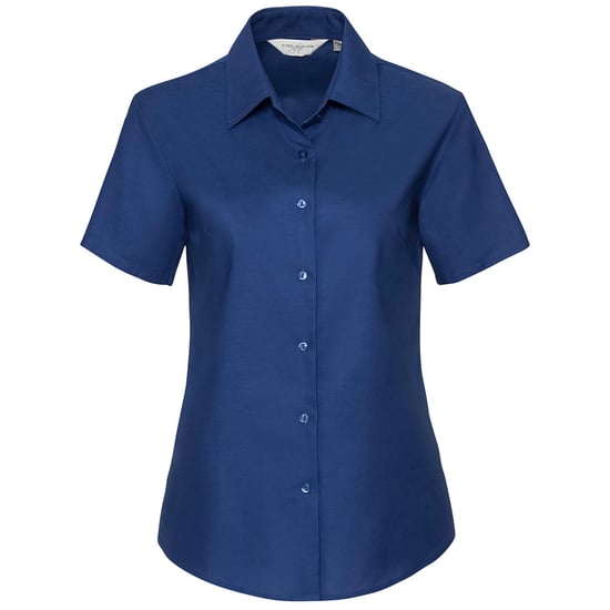 Russell Collection Womens/Ladies Oxford Short-Sleeved Shirt (Bright Royal Blue) - Image 1