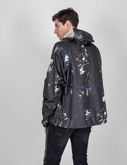 Les Hommes Chaqueta K Way del hombre negro, Blanco - Image 4