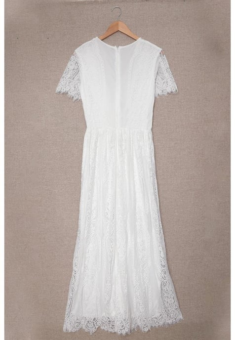 Vestido Largo de Encaje 'Llena Tu Corazón' para Mujer de en Blanco - Image 3