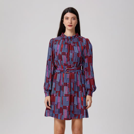 Graphic Print Short Blouse-Dress - Image 3