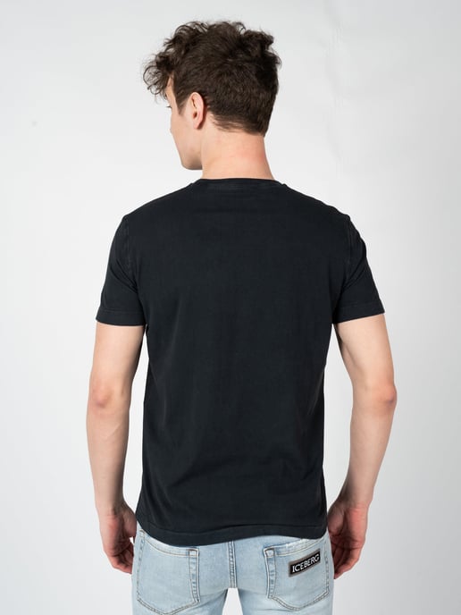 Iceberg T-Shirt C-Neck del hombre negro - Image 4