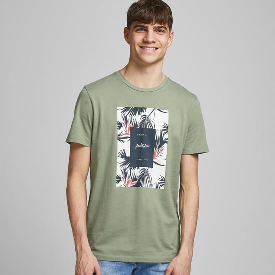 JACK&JONES Men's casual cotton t-shirt crew neck short sleeve